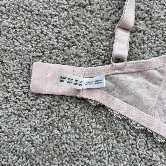 Pink unlined lace underwire bra size 30H - Picture 6 of 6